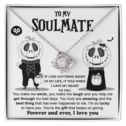 To My Soulmate Forever And Ever I Love You | Love Knot Necklace - keepsaken