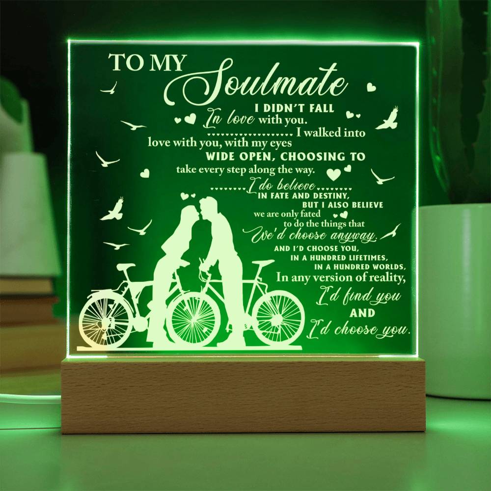 To My Soulmate I'd Choose You Square Acrylic Romantic Gift - keepsaken
