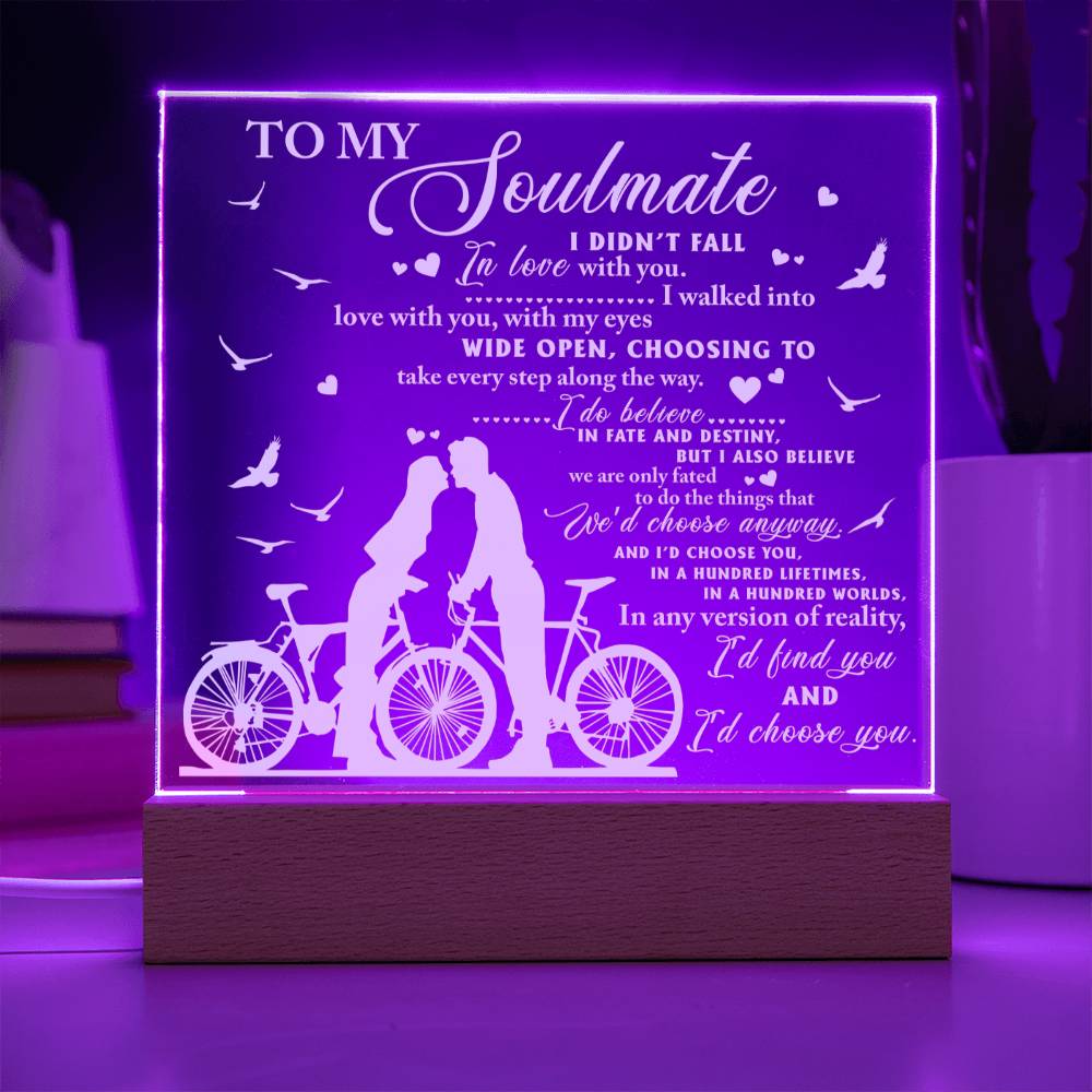 To My Soulmate I'd Choose You Square Acrylic Romantic Gift - keepsaken