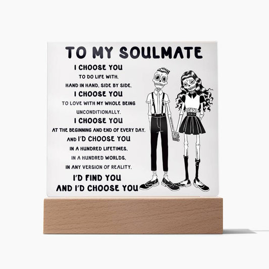 To My Soulmate In A Hundred Lifetimes | Square Acrylic Plaque - keepsaken