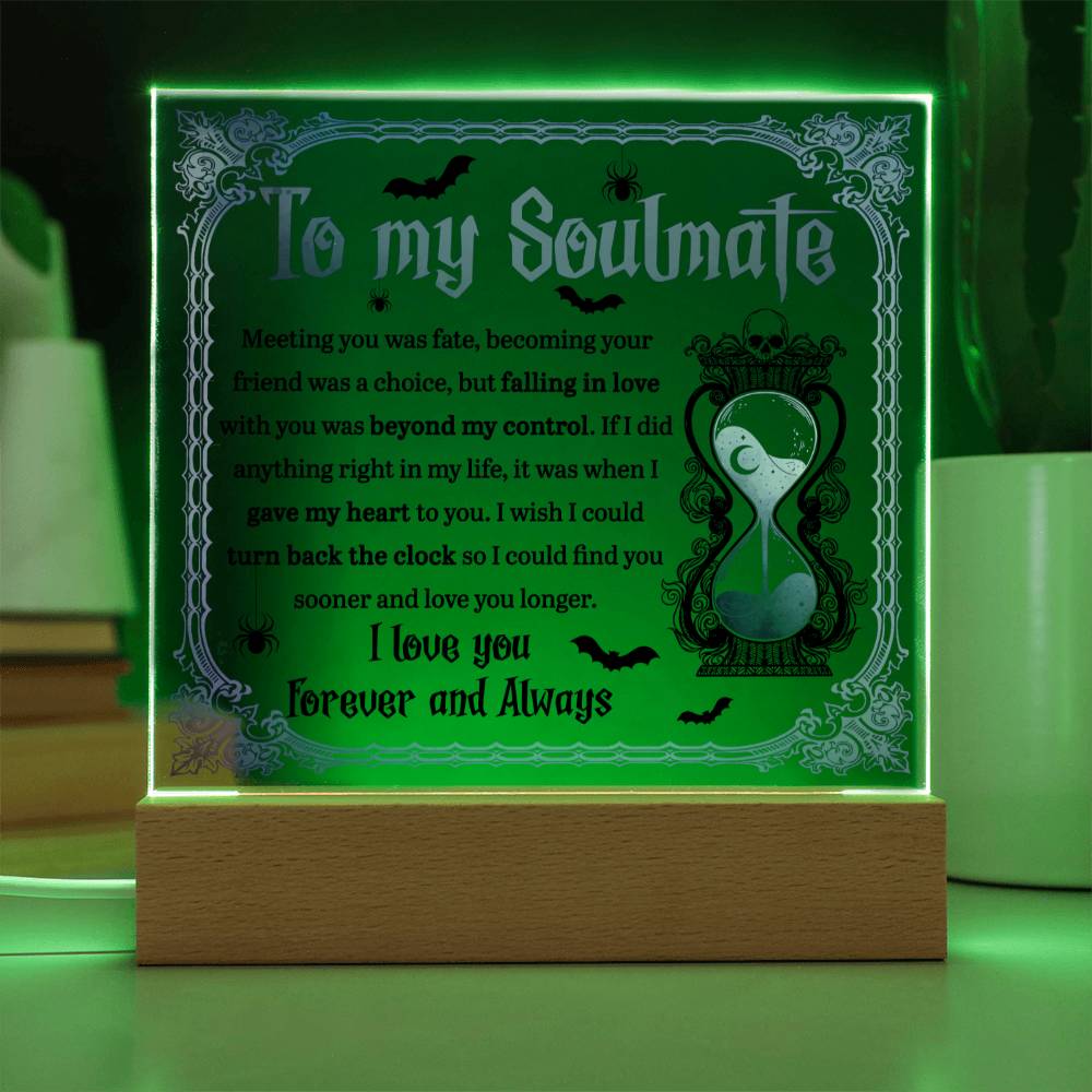 To My Soulmate Meeting You Was Fate | Square Acrylic Plaque - keepsaken