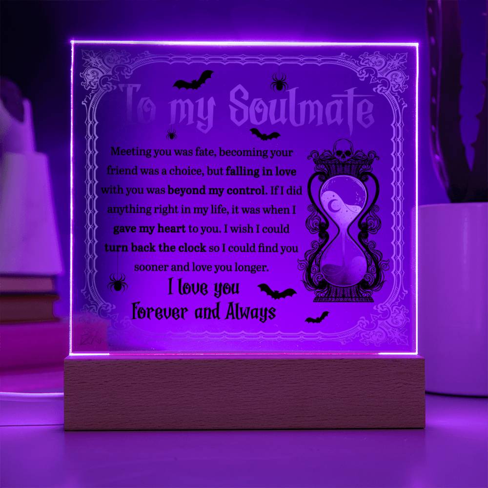 To My Soulmate Meeting You Was Fate | Square Acrylic Plaque - keepsaken