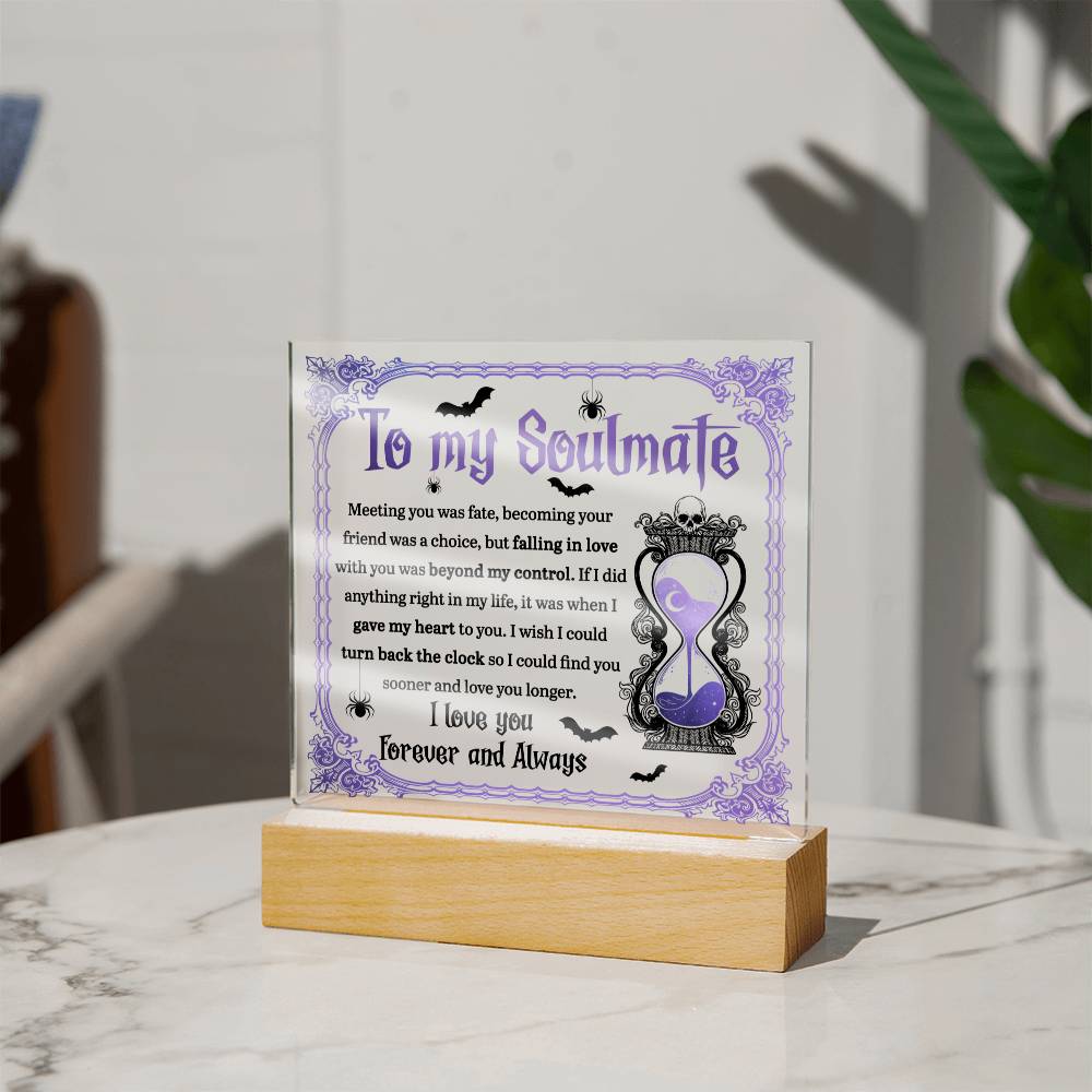 To My Soulmate Meeting You Was Fate | Square Acrylic Plaque - keepsaken