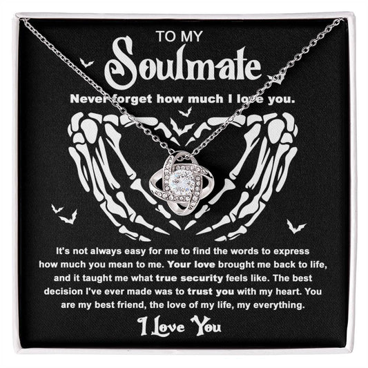 To My Soulmate Never Forget How Much I Love You | Love Knot Necklace - keepsaken