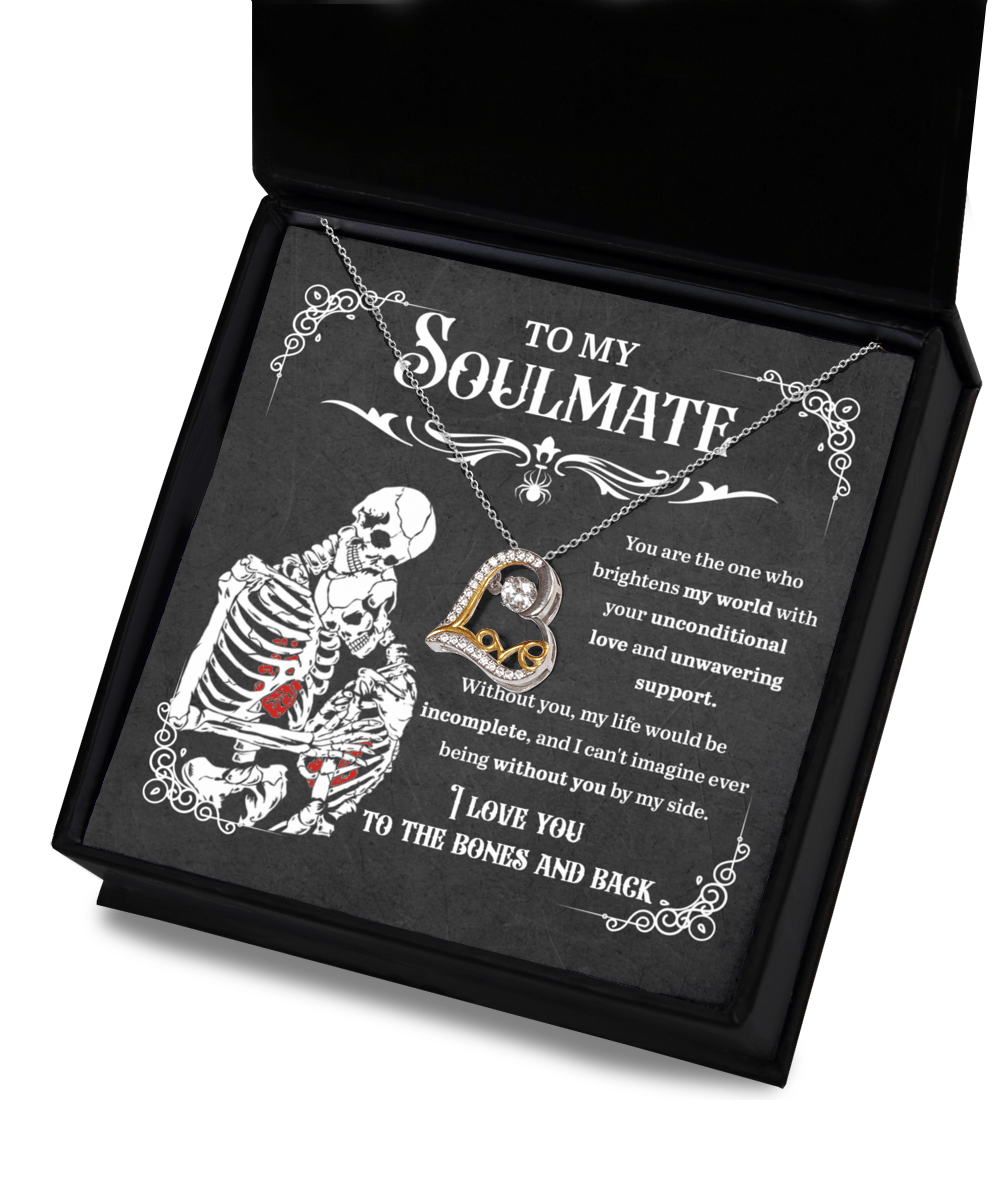 To My Soulmate To The Bones And Back | Heart Love Necklace - keepsaken