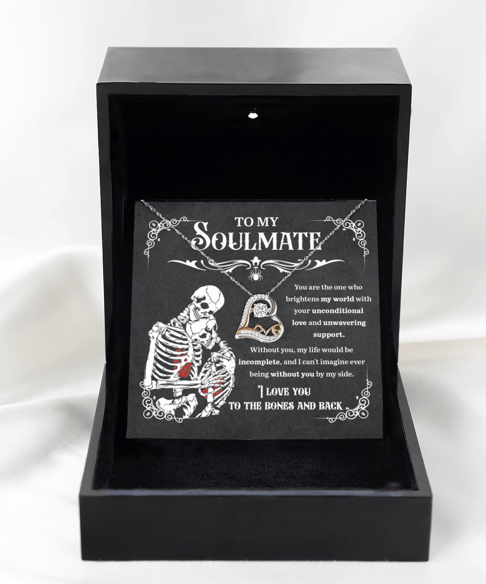 To My Soulmate To The Bones And Back | Heart Love Necklace - keepsaken