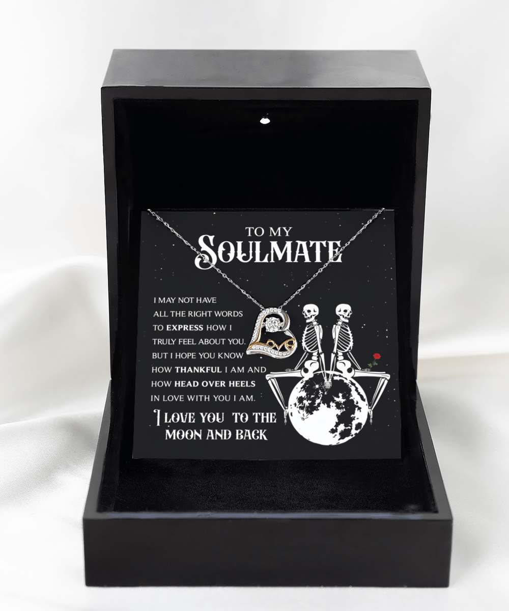 To My Soulmate To The Moon And Back | Heart Love Necklace - keepsaken