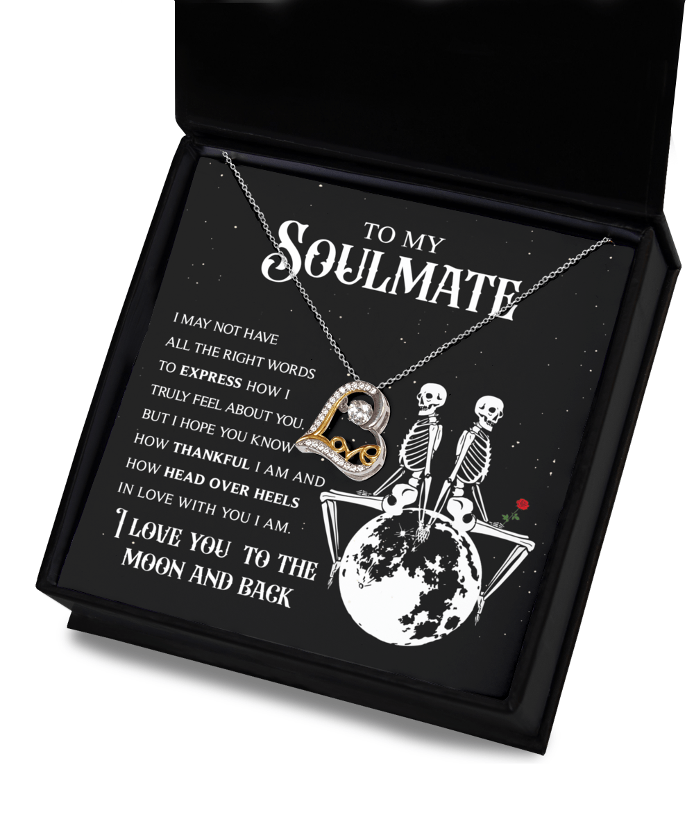 To My Soulmate To The Moon And Back | Heart Love Necklace - keepsaken