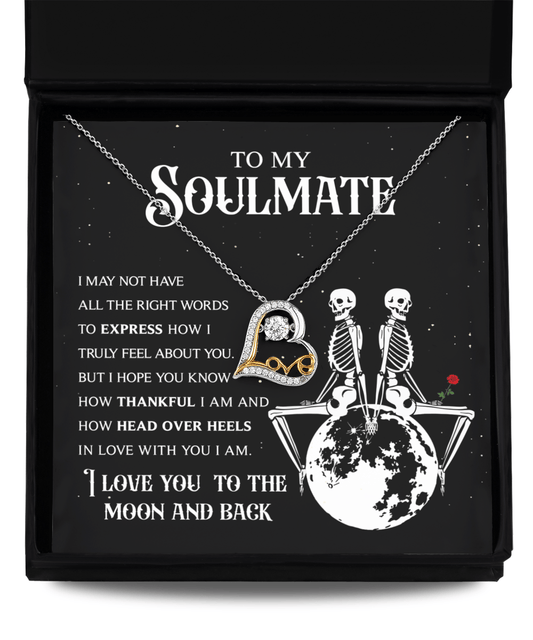 To My Soulmate To The Moon And Back | Heart Love Necklace - keepsaken