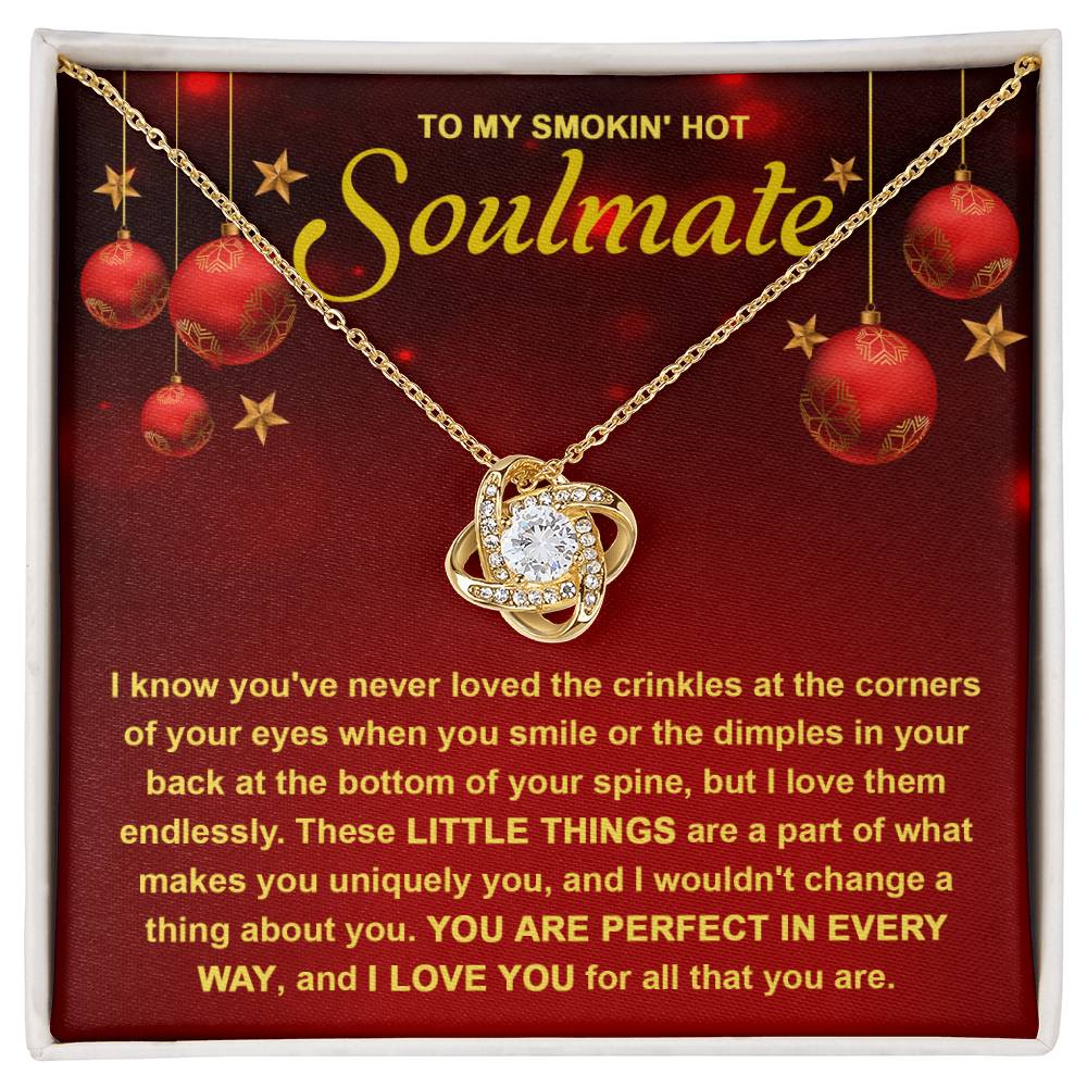 To My Soulmate You Are Perfect In Every Way Love Knot Necklace, Christmas Gift For Her - keepsaken