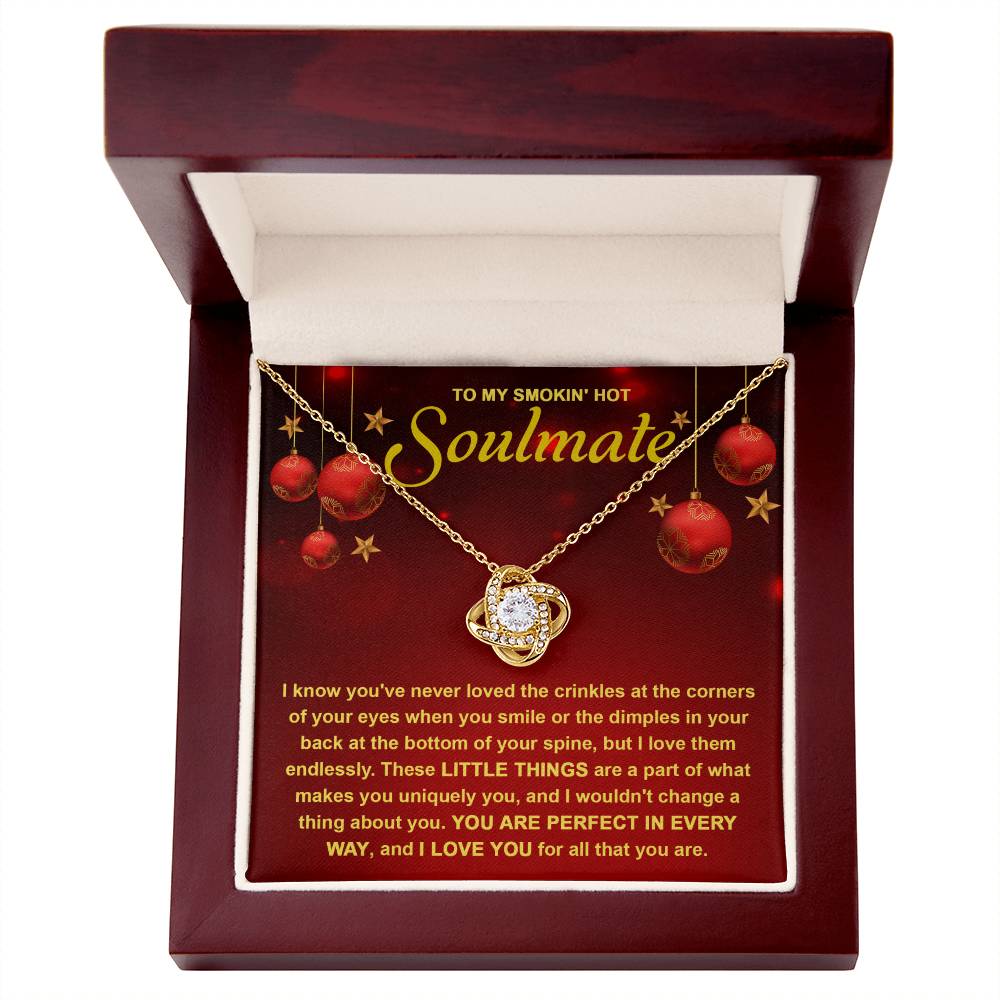 To My Soulmate You Are Perfect In Every Way Love Knot Necklace, Christmas Gift For Her - keepsaken