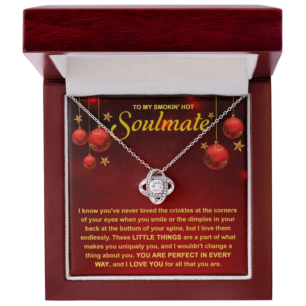 To My Soulmate You Are Perfect In Every Way Love Knot Necklace, Christmas Gift For Her - keepsaken