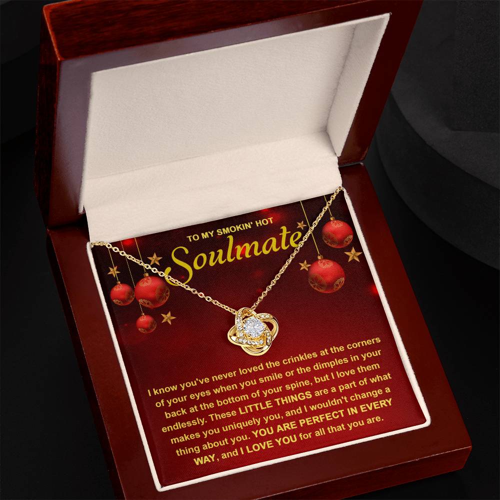 To My Soulmate You Are Perfect In Every Way Love Knot Necklace, Christmas Gift For Her - keepsaken