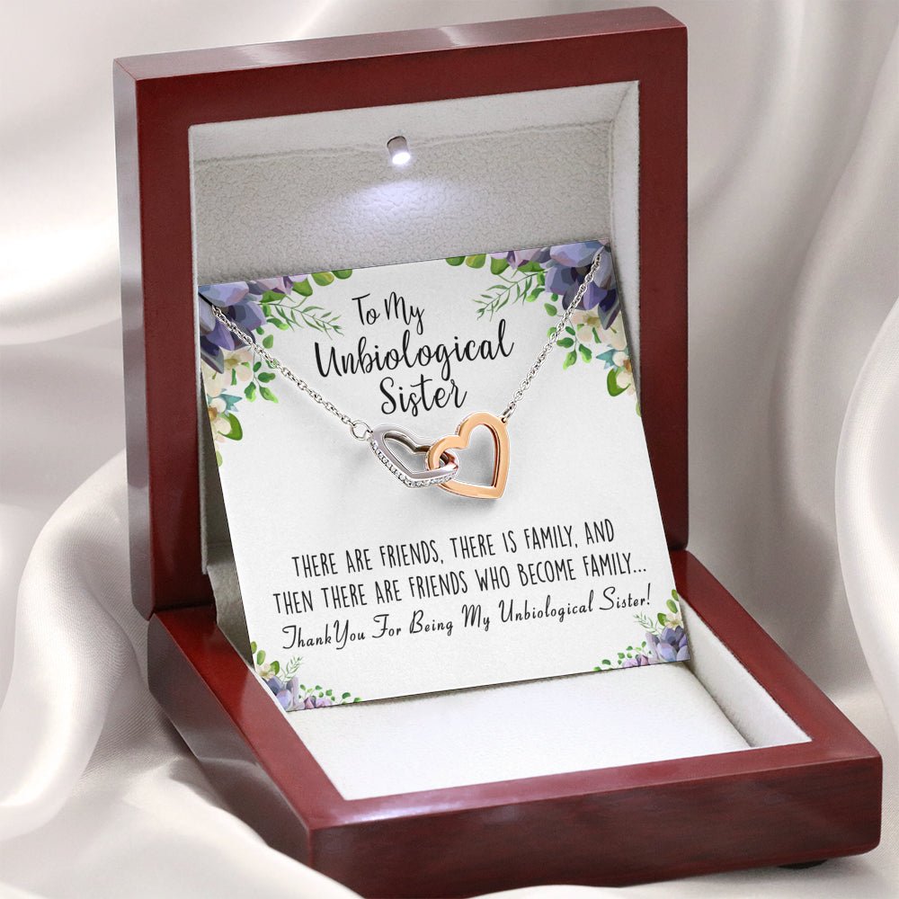 Unbiological Sister Interlocking Hearts Necklace - keepsaken