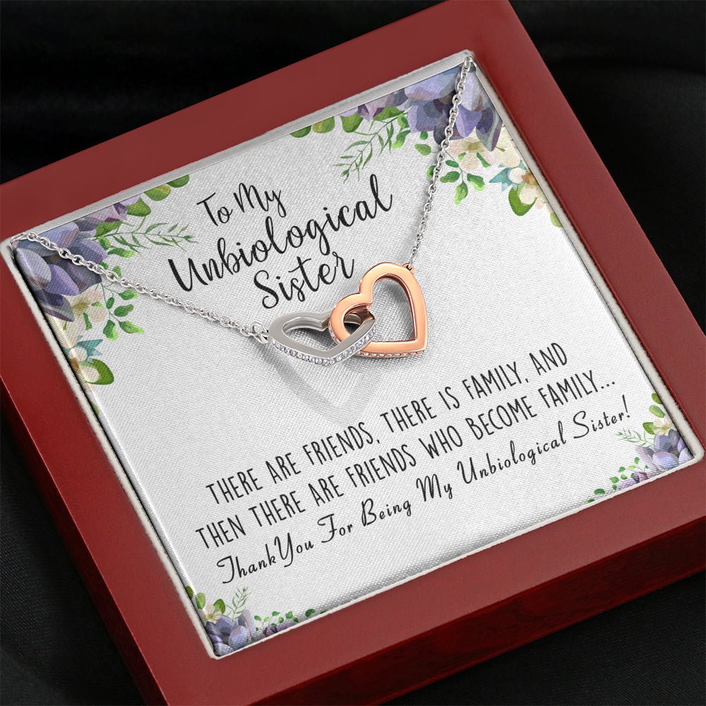 Unbiological Sister Interlocking Hearts Necklace - keepsaken