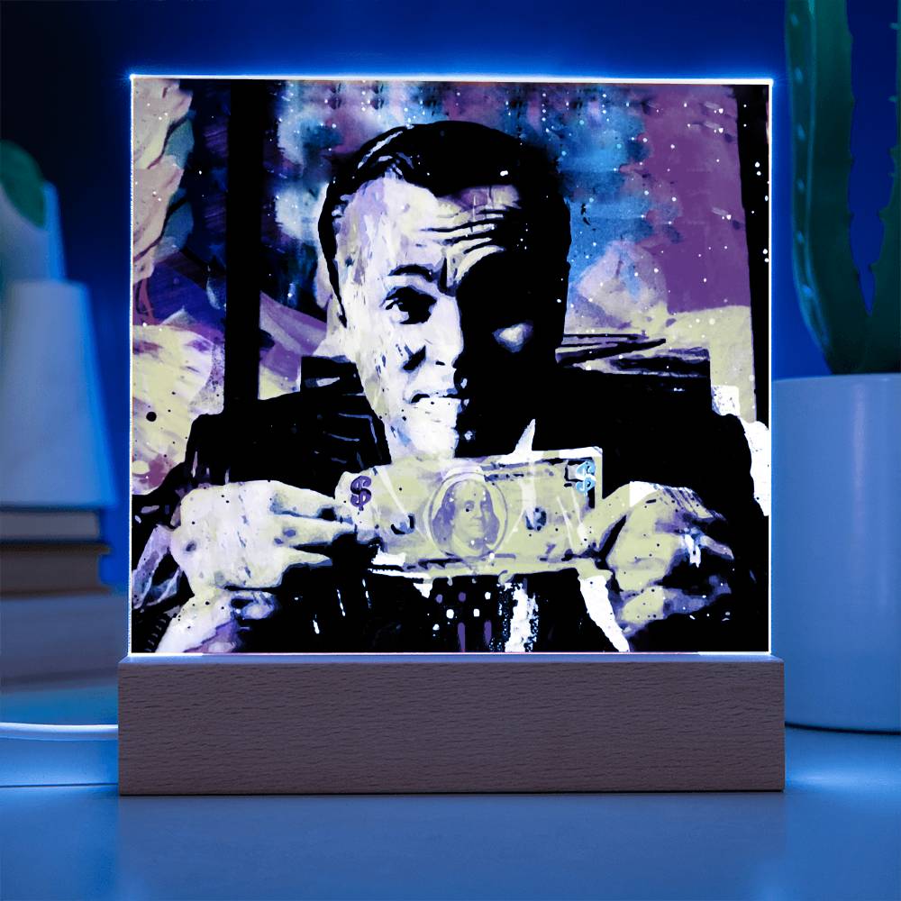 Wolf Of Wall Street Money Talks Square Acrylic Plaque - keepsaken