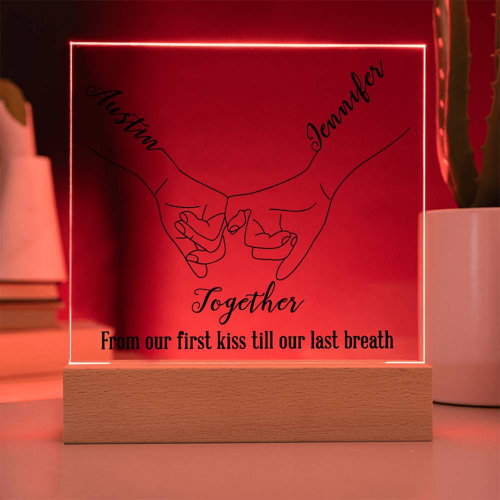 Together Personalized Names Acrylic, From Our First Kiss Till Our Last Breath - V1 - keepsaken