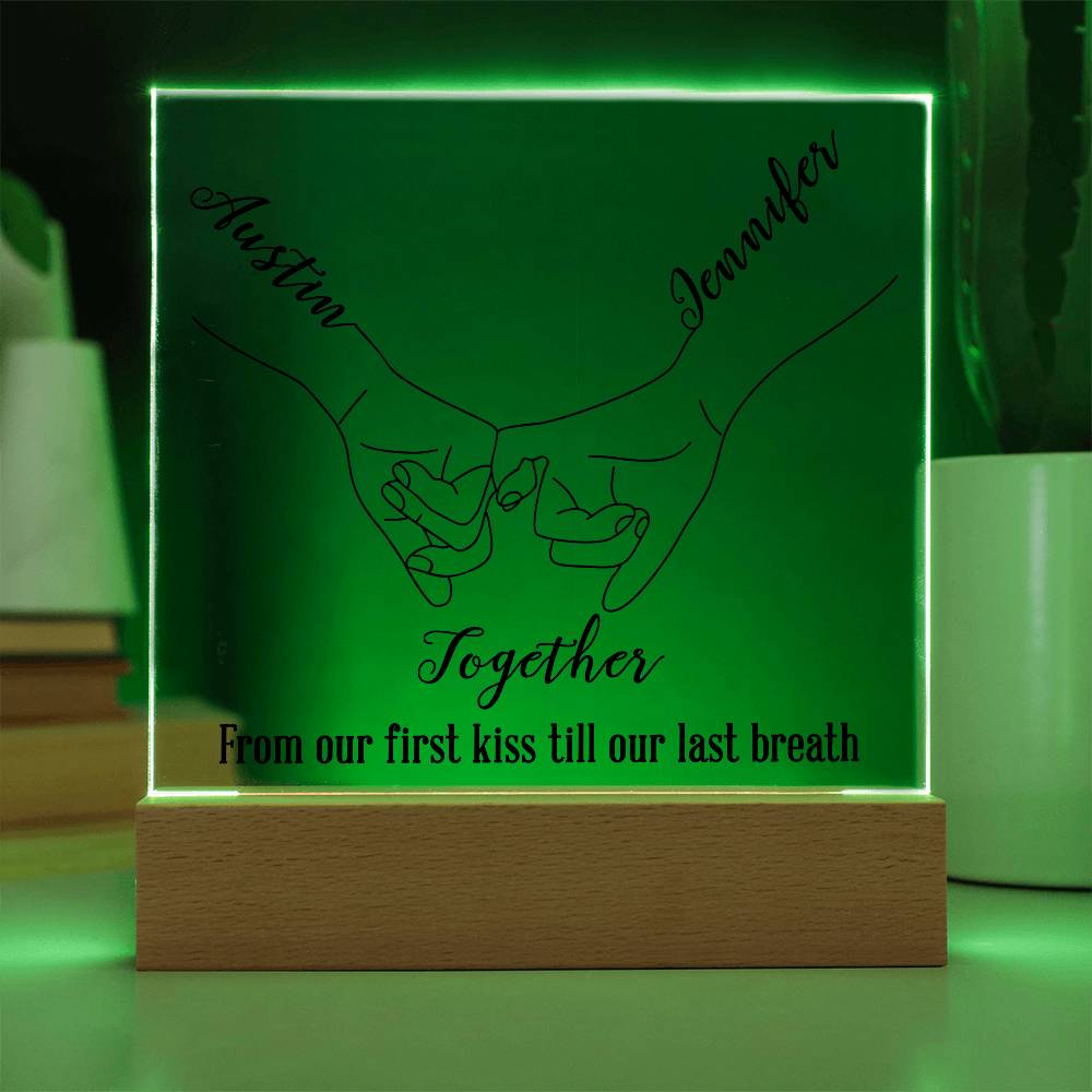 Together Personalized Names Acrylic, From Our First Kiss Till Our Last Breath - V1 - keepsaken