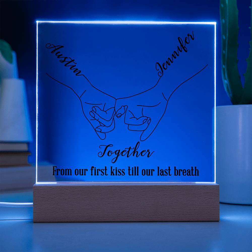 Together Personalized Names Acrylic, From Our First Kiss Till Our Last Breath - V1 - keepsaken