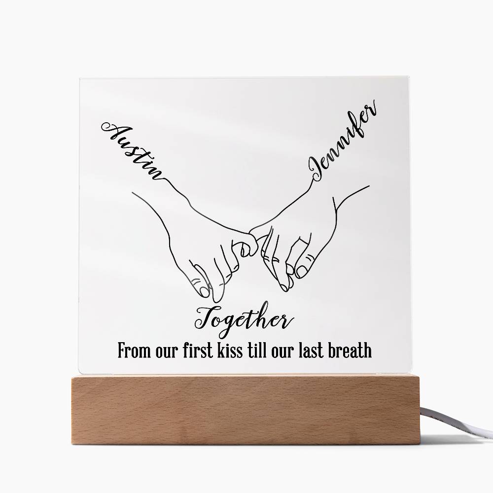 Together Personalized Names Acrylic, Together From Our First Kiss Till Our Last Breath - V2 - keepsaken