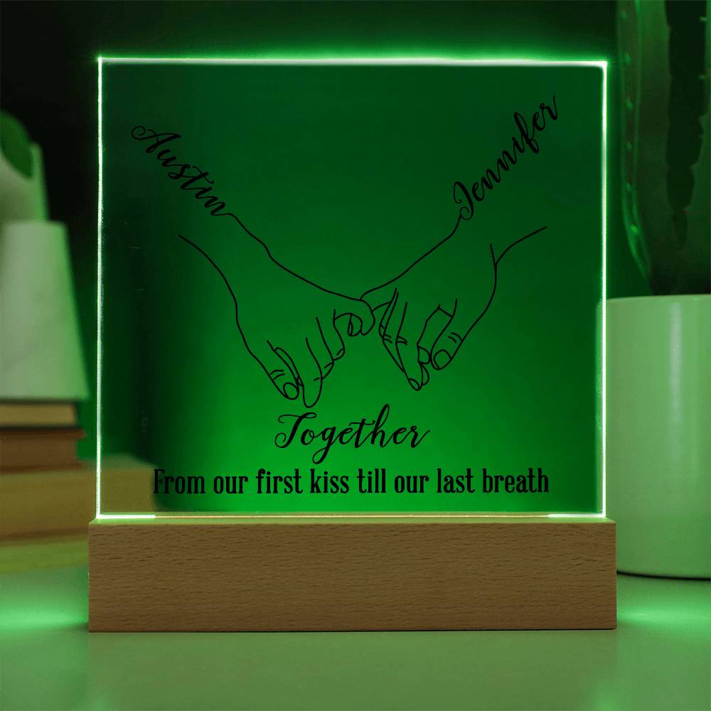 Together Personalized Names Acrylic, Together From Our First Kiss Till Our Last Breath - V2 - keepsaken