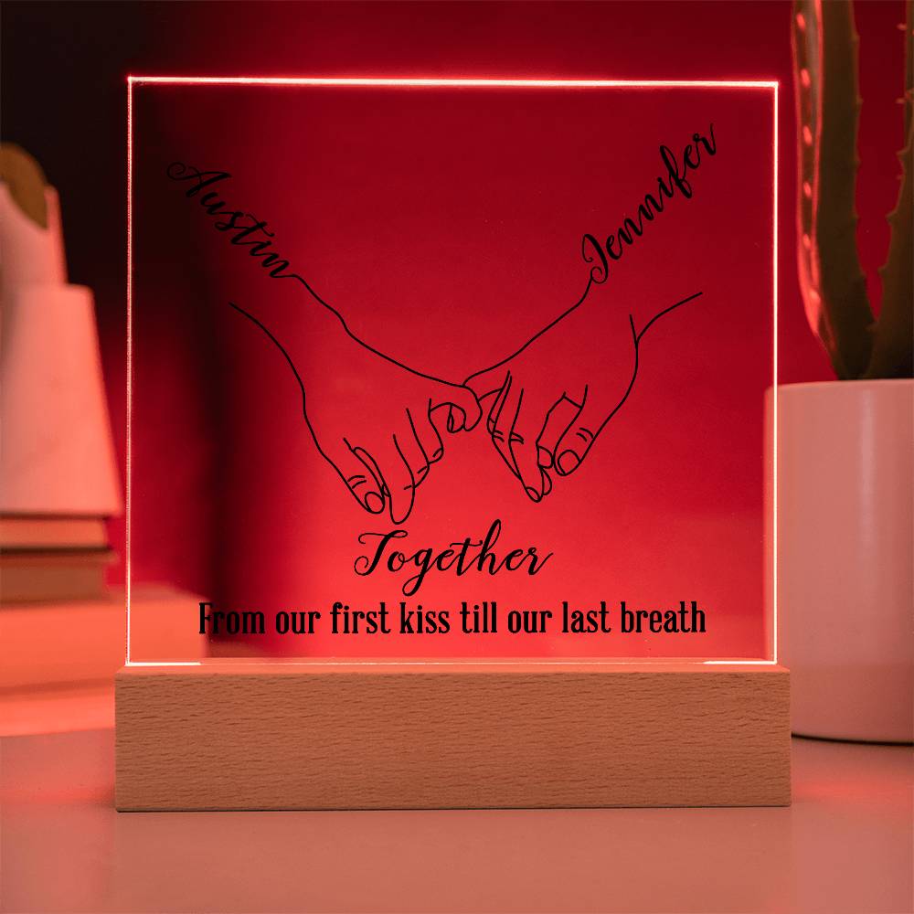 Together Personalized Names Acrylic, Together From Our First Kiss Till Our Last Breath - V2 - keepsaken