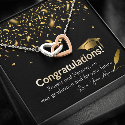 Graduation Gift, Interlocking Hearts Graduation Card Necklace, Grad 2021, High School Graduation, College Graduation - keepsaken