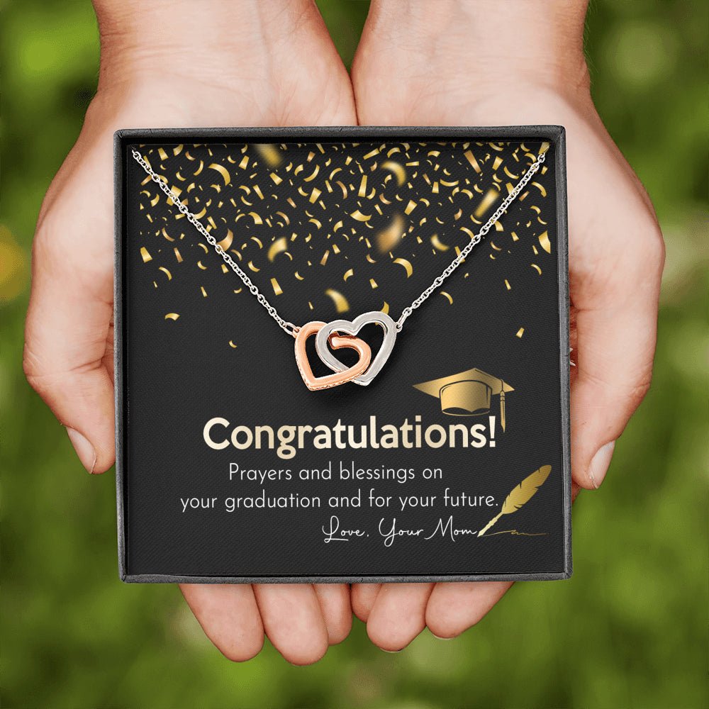 Graduation Gift, Interlocking Hearts Graduation Card Necklace, Grad 2021, High School Graduation, College Graduation - keepsaken