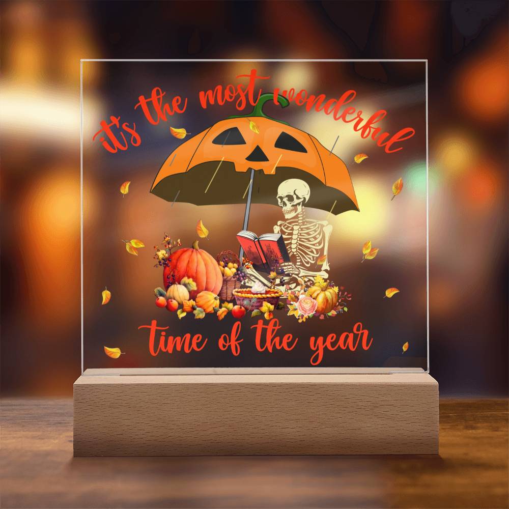 Halloween The Most Wonderful Time Of The Year Square Acrylic Plaque, Halloween Decor - keepsaken