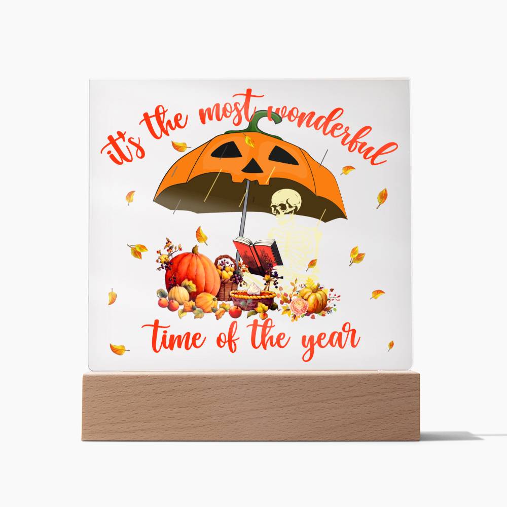 Halloween The Most Wonderful Time Of The Year Square Acrylic Plaque, Halloween Decor - keepsaken