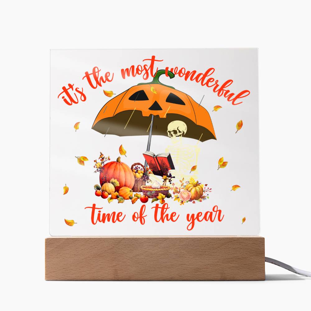 Halloween The Most Wonderful Time Of The Year Square Acrylic Plaque, Halloween Decor - keepsaken