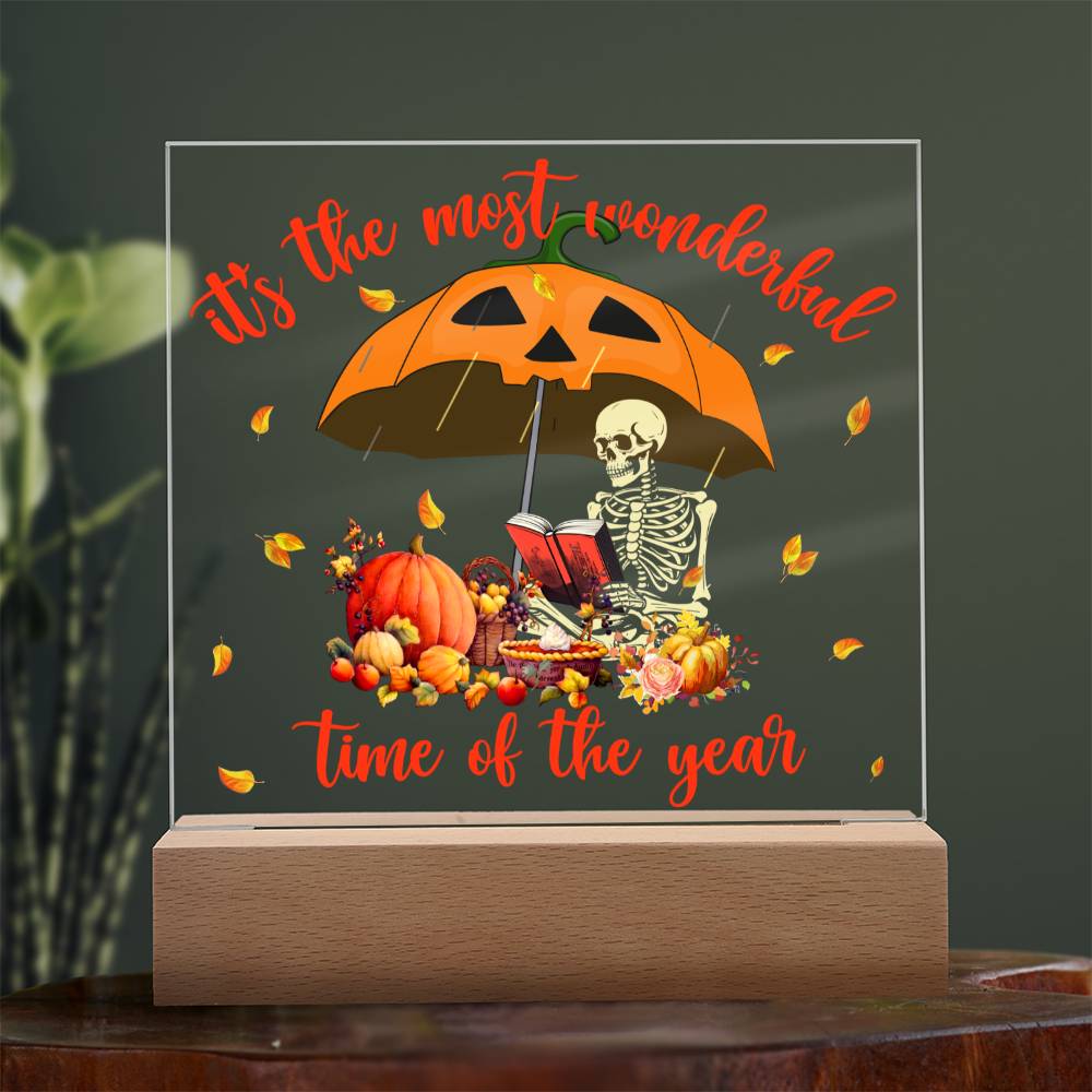 Halloween The Most Wonderful Time Of The Year Square Acrylic Plaque, Halloween Decor - keepsaken