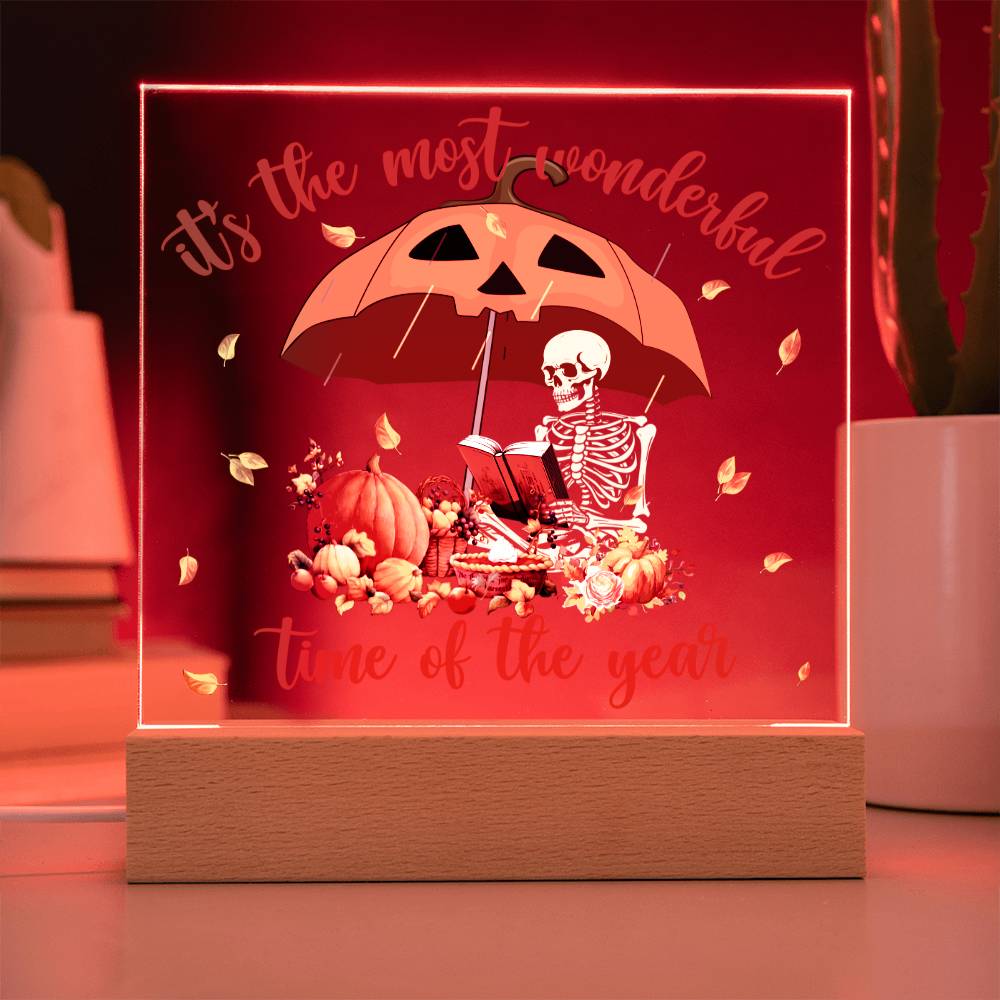 Halloween The Most Wonderful Time Of The Year Square Acrylic Plaque, Halloween Decor - keepsaken