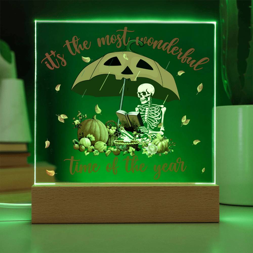 Halloween The Most Wonderful Time Of The Year Square Acrylic Plaque, Halloween Decor - keepsaken