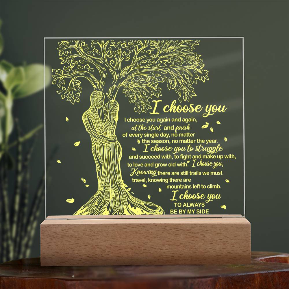 I Choose You To Always Be By My Side | Square Acrylic Plaque - keepsaken
