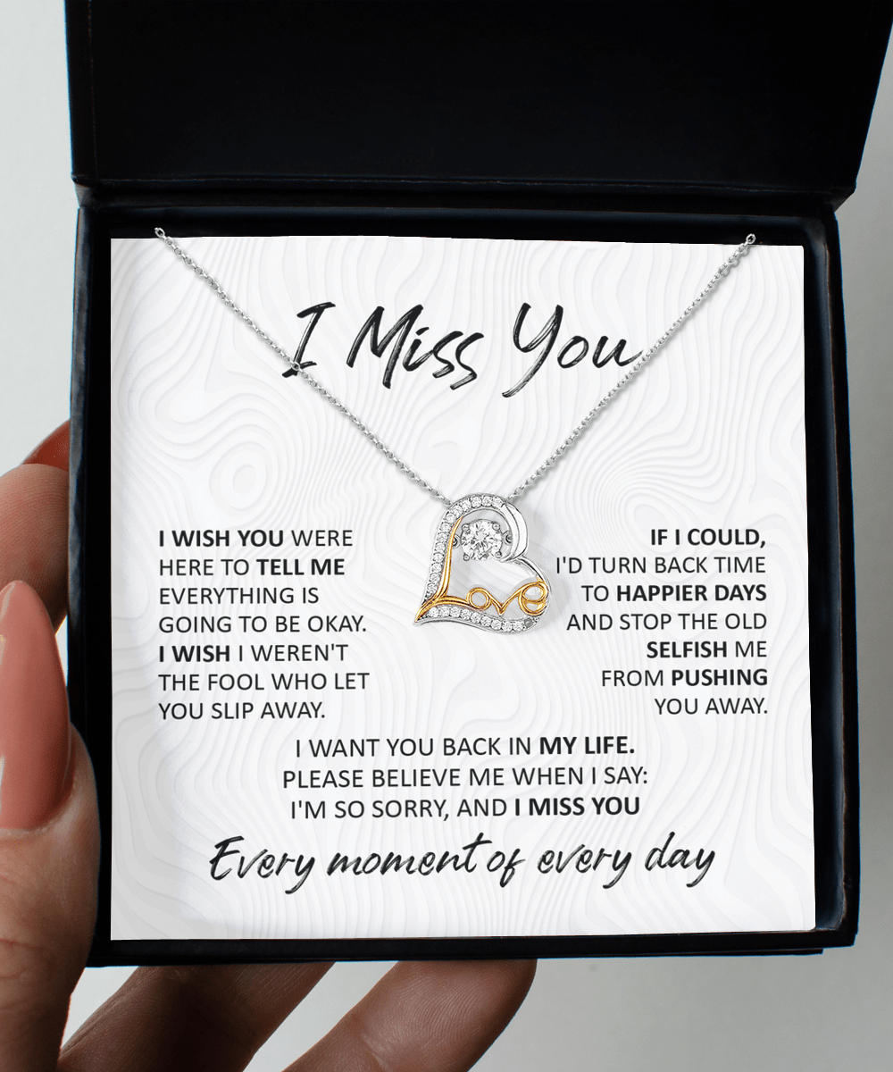 I Miss You Every Moment | Love Dancing Pendant Necklace - keepsaken