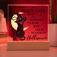 May Luck Be Your On Halloween Square Acrylic Plaque, Halloween Decor - keepsaken