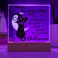 May Luck Be Your On Halloween Square Acrylic Plaque, Halloween Decor - keepsaken