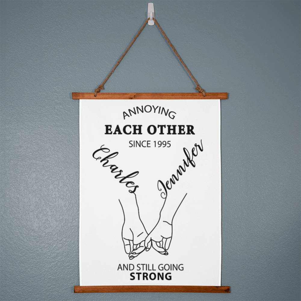 Personalized Annoying Each Other Since Wood Framed Wall Tapestry - keepsaken