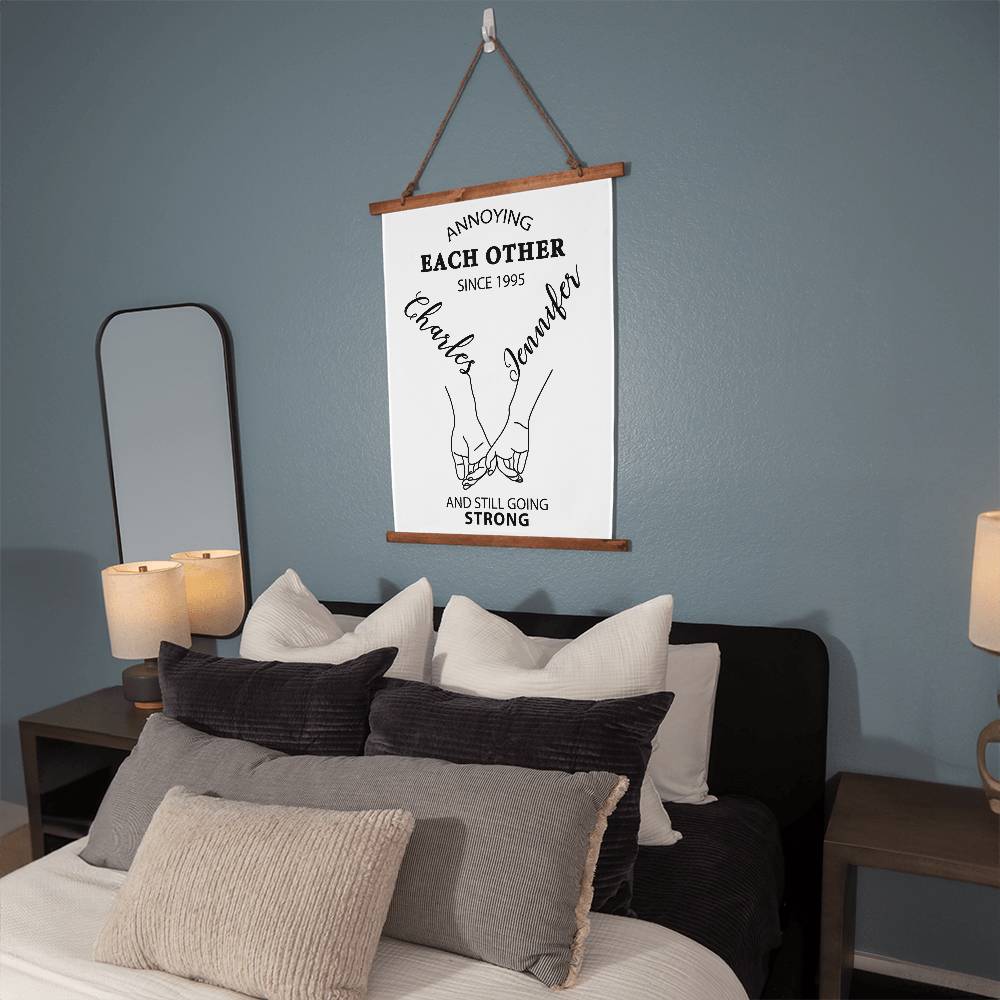 Personalized Annoying Each Other Since Wood Framed Wall Tapestry - keepsaken