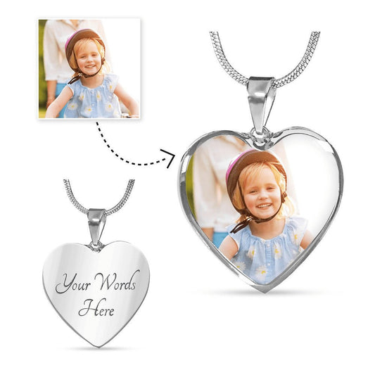 Personalized Photo Heart Necklace - keepsaken