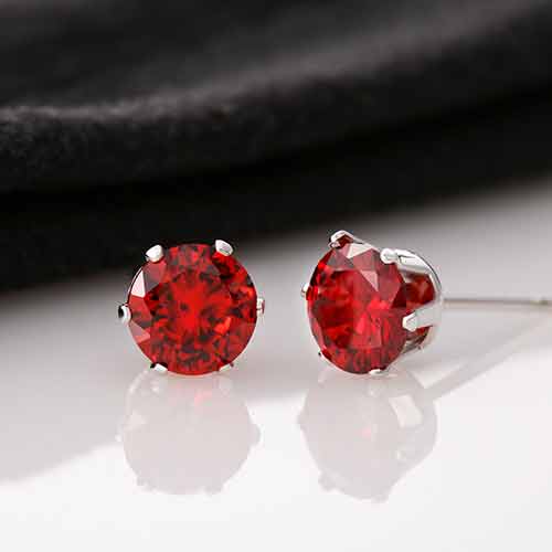 Red Cubic Zirconia Earrings - keepsaken
