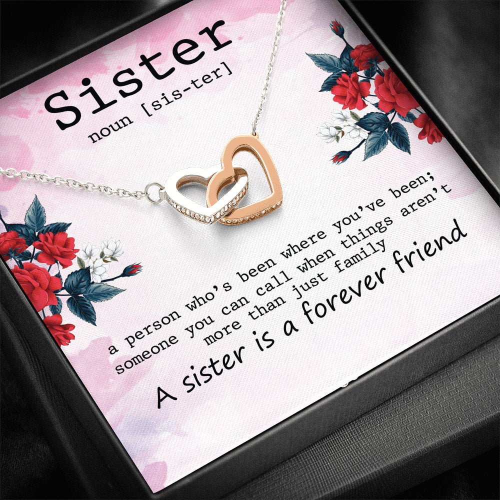 Sister Necklace, Sister Noun, Sister Is A Forever Friend, Heart Necklace, Gift, Best Friend Necklace, Soul Sister, Bridesmaid Gift, BFF Gift - keepsaken