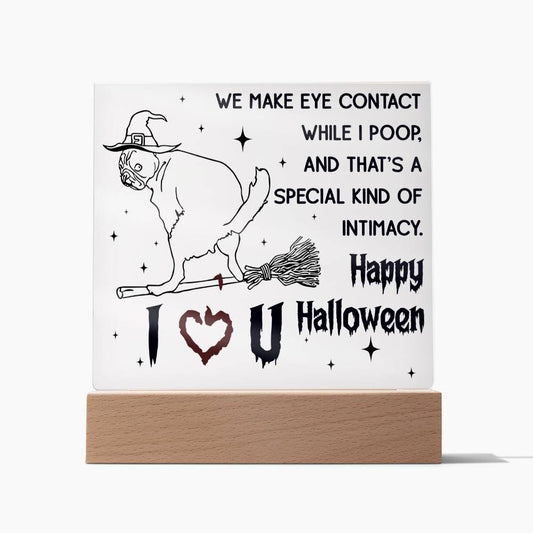 Special Kind Of Intimacy Funny Cat Halloween Gift | Square Acrylic Plaque - keepsaken