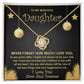 To My Beautiful Daughter I Love You Now And Forever Necklace, Love Knot Pendant Gift For Daughter - keepsaken