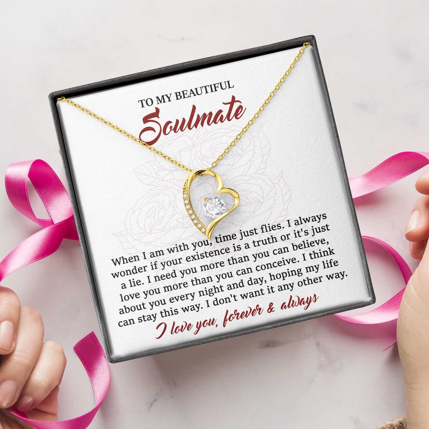 To My Beautiful Soulmate Forever & Always | Forever Love Necklace - keepsaken