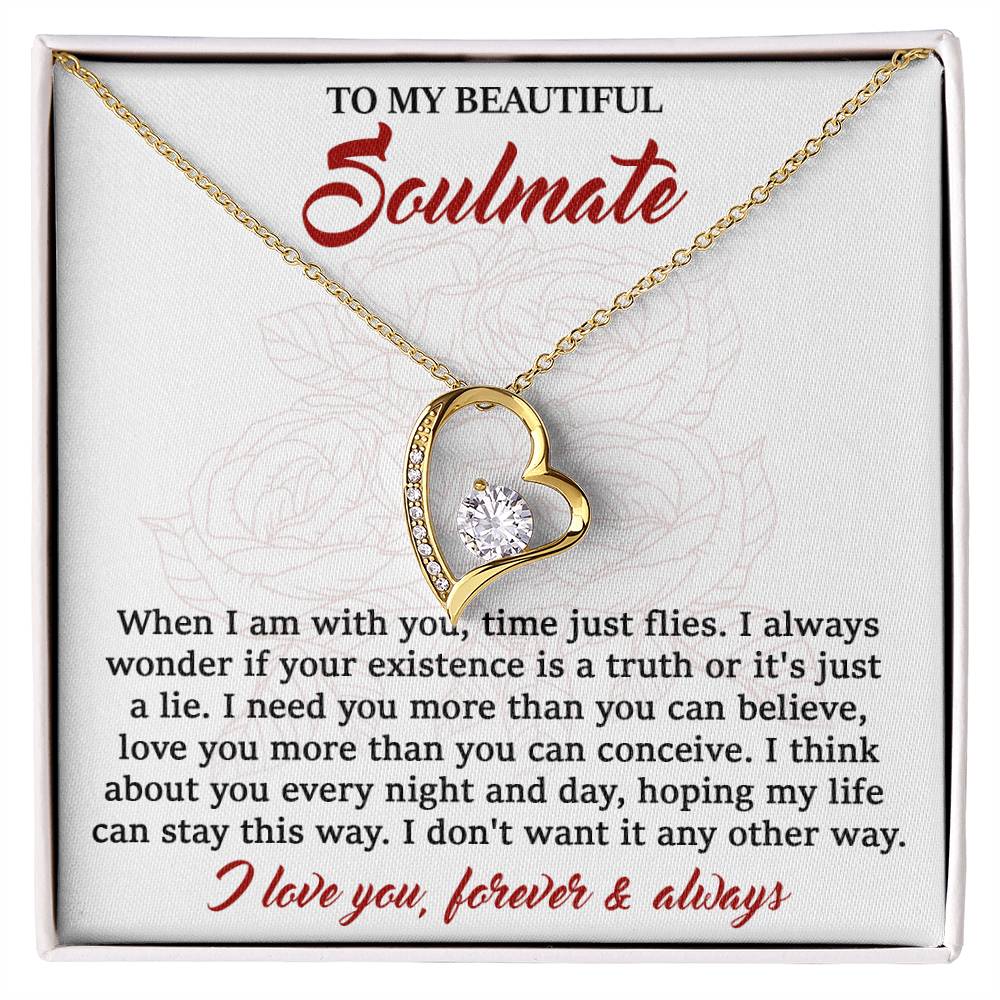 To My Beautiful Soulmate Forever & Always | Forever Love Necklace - keepsaken