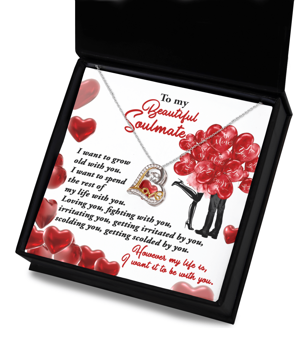To My Beautiful Soulmate I Want To Be With You | Love Dancing Necklace - keepsaken