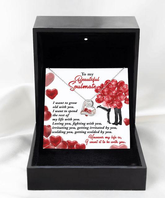 To My Beautiful Soulmate I Want To Be With You | Love Dancing Necklace - keepsaken