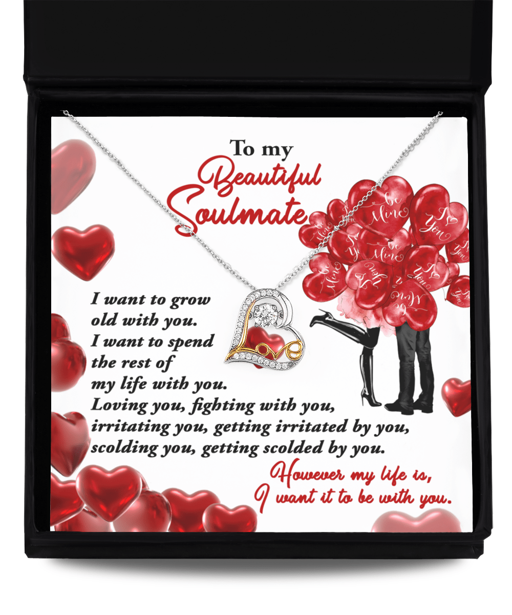 To My Beautiful Soulmate I Want To Be With You | Love Dancing Necklace - keepsaken